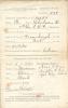 October 9 1916 Front of Character Certificate. Information states his birthplace as Fraserburgh, Scotland and a description of his physique.