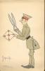 Cartoon of German censor holding scissors & envelope, Heidelberg P.O.W. Germany, Aug. 1916, WWI