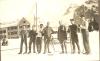 Hockey players (John McLurg 3rd on right), Mürren Prisoner of War camp, Switzerland, 1916/1917, WWI