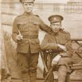George Steele standing with unknown soldier, nd.
