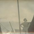 Private Harold Dean outside his tent in South Africa, B.E.F., WWI 