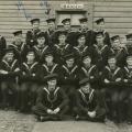 Sailors at H.M.S. Raleigh, Cornwall, 1940; Jack Diamond & Hampton Gray of RCNVR in back row