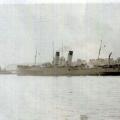 Troop ship St. George leaving Le Havre for England.