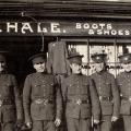 Photo #18
Posing for Photo
In front of "Hale's 
Boots &amp; Shoe" Store