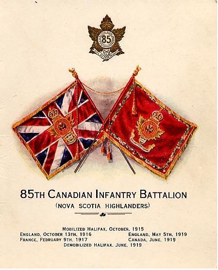 85th Canadian Infantry
Demobilzation 
June 5, 1919
Page 1
