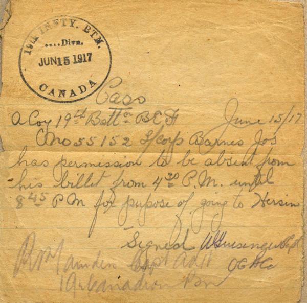 June 15, 1917, Pass