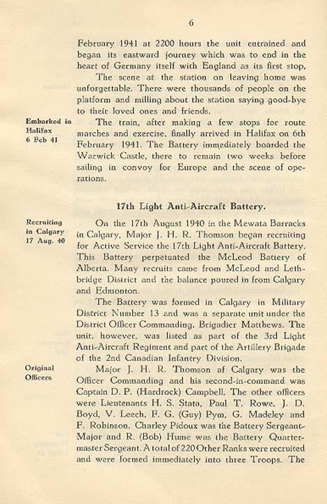 Regimental History, pg 6