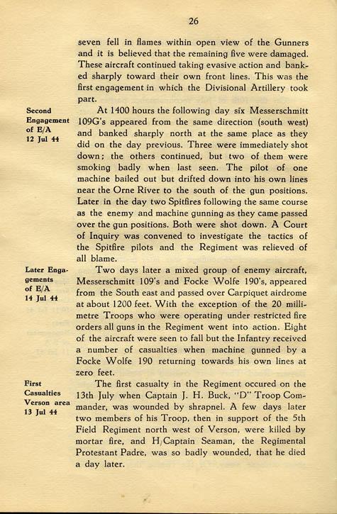Regimental History, pg 26