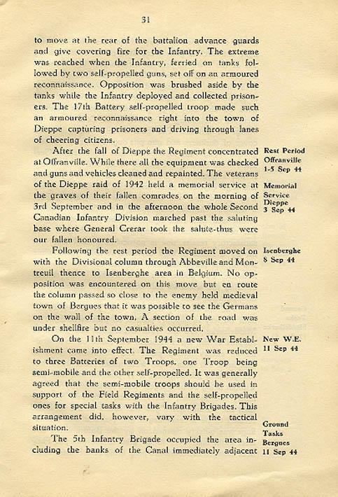 Regimental History, pg 31