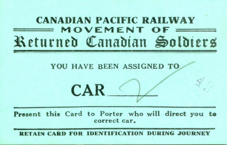 Canadian Pacific Railway
"Returned Canadian Soldiers"