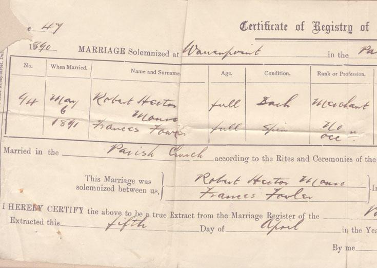 Certificate of Marriage
Verifying that William's parents
were married on May 6th, 1891
Certificate was recieved 
April 5th 1917
Left Side