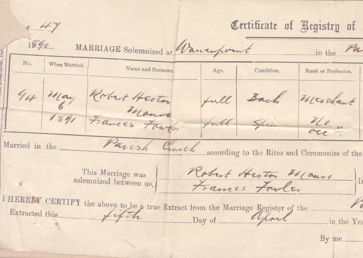 Certificate of Marriage
Verifying that William's parents
were married on May 6th, 1891
Certificate was recieved 
April 5th 1917
Left Side