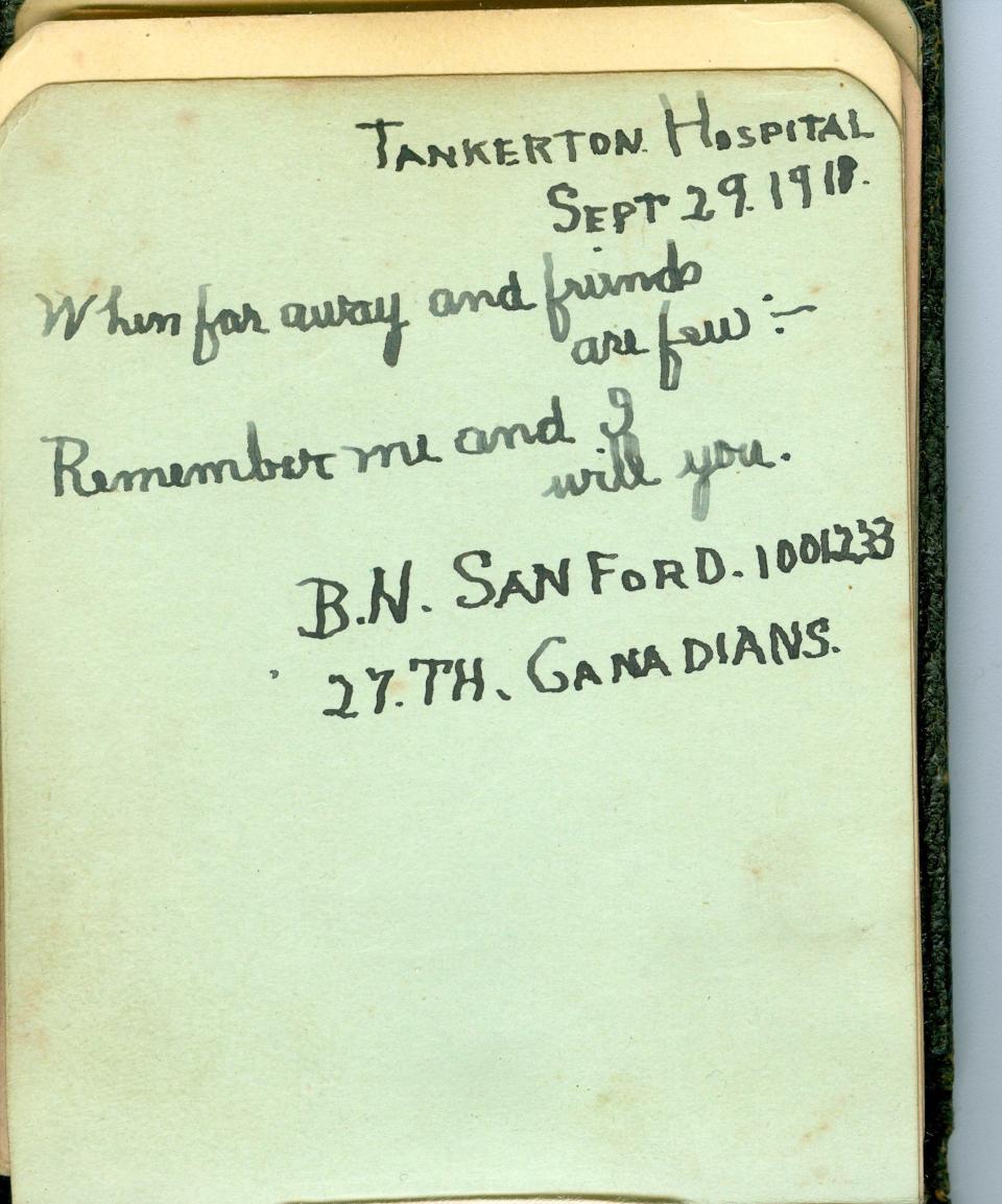 Bruce Nelson Sandford, September 29, 1918, Tankerton Hospital, Kent.