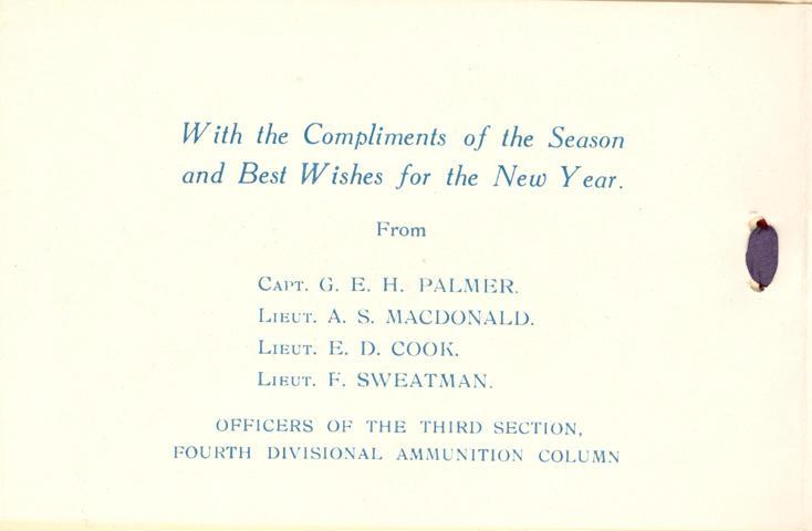 Christmas Card
December 1916
Inside