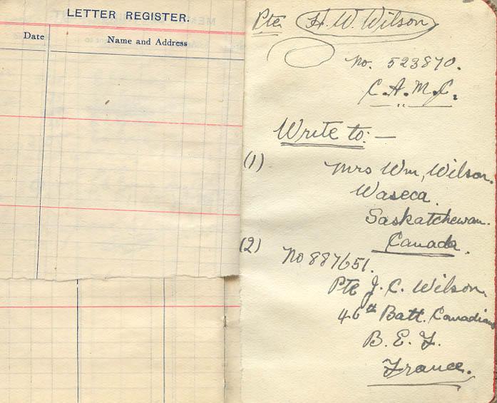 1916 Wilson diary, miscellaneous.3