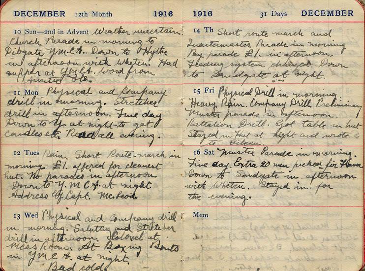 December 1916 Wilson diary, page 148/149.