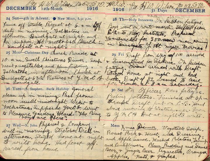 December 1916 Wilson diary, page 152/153.