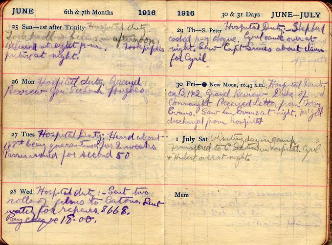 June 1916 Wilson diary, page 102/103.