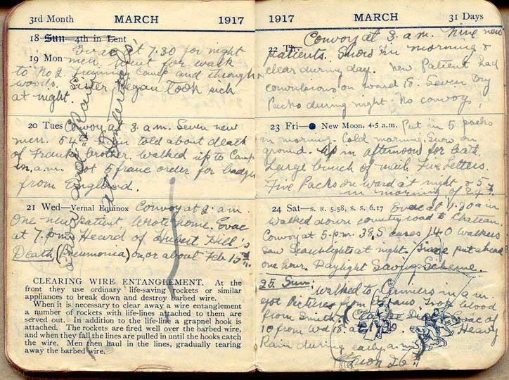 19 March 1917 Wilson diary.
