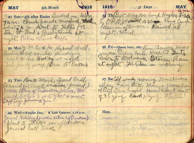 May 1916 Wilson Diary, page 92/93.