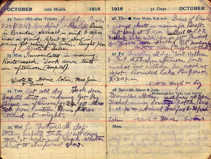October 1916 Wilson diary, page 134/135.