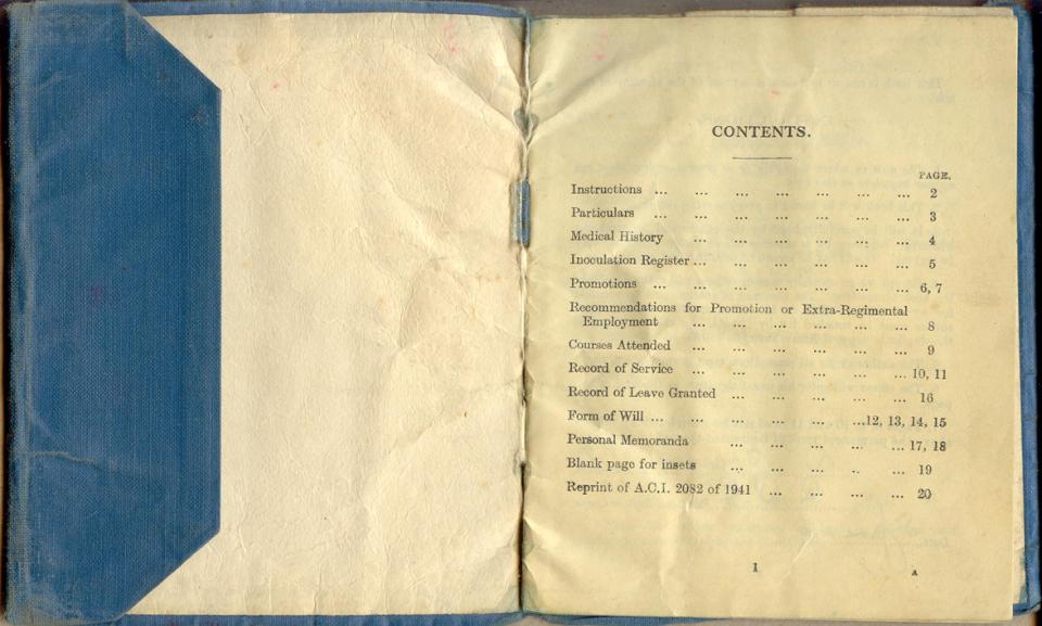 Officer's Record of Service Book (pg1)