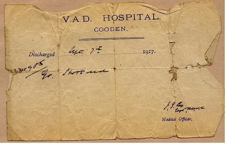 Hospital Discharge - September 7,1917