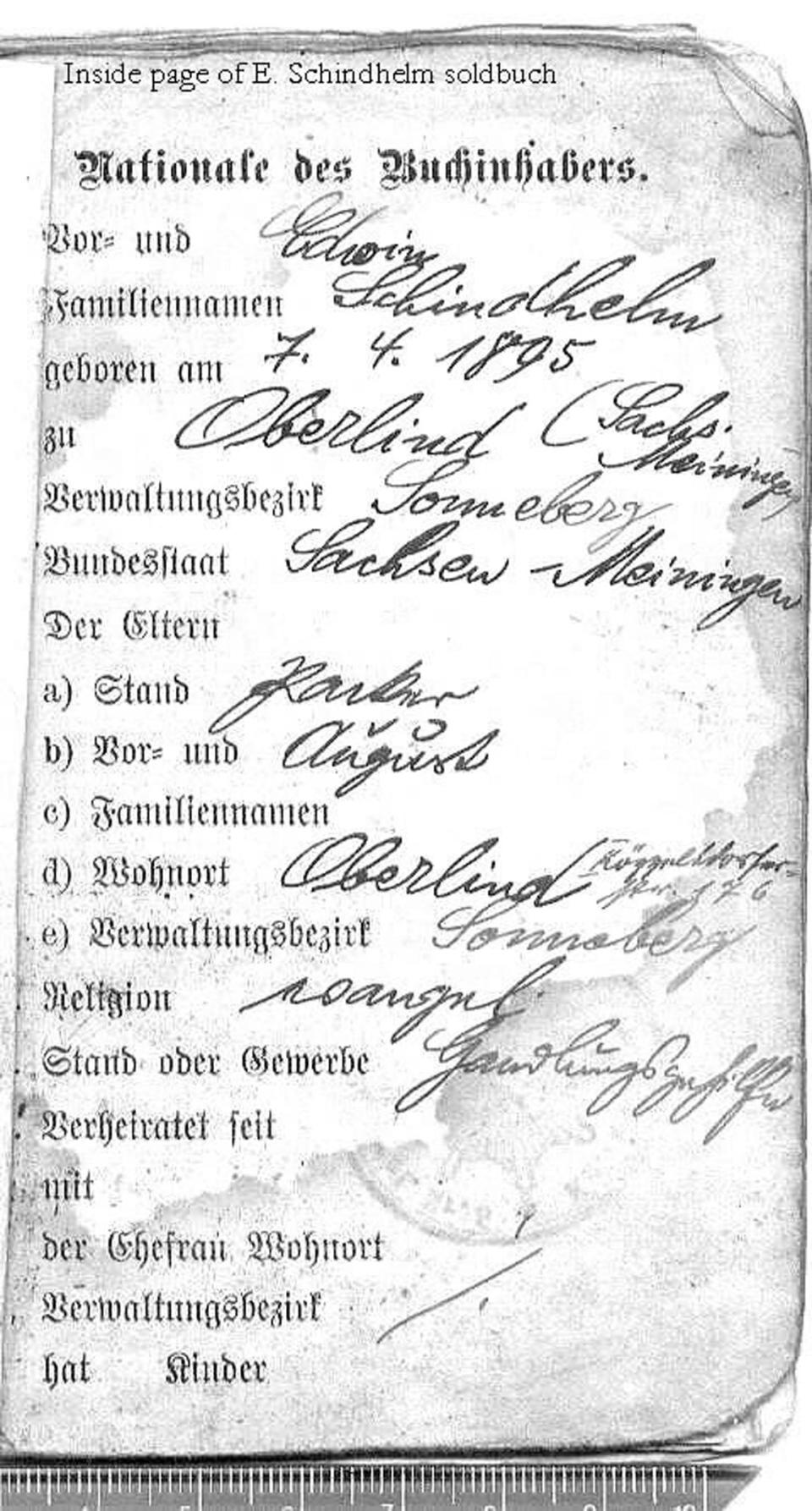 Diary of German Soldier (inside 1)