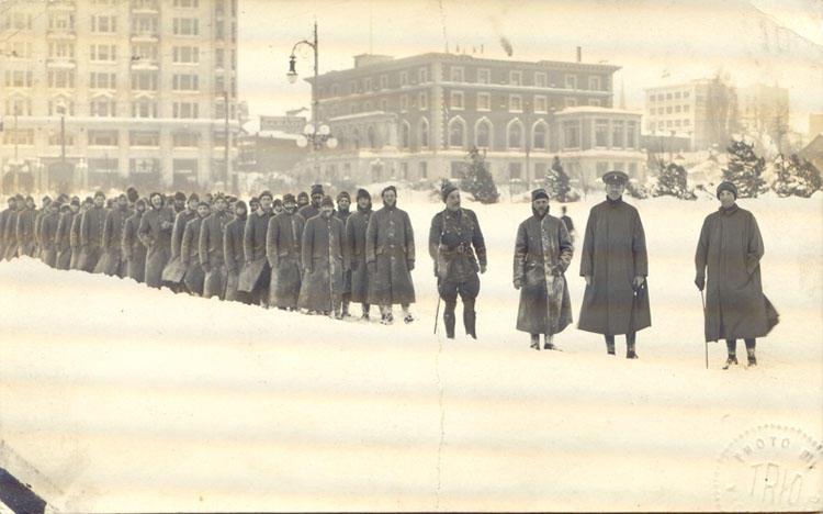Marching in snow - front