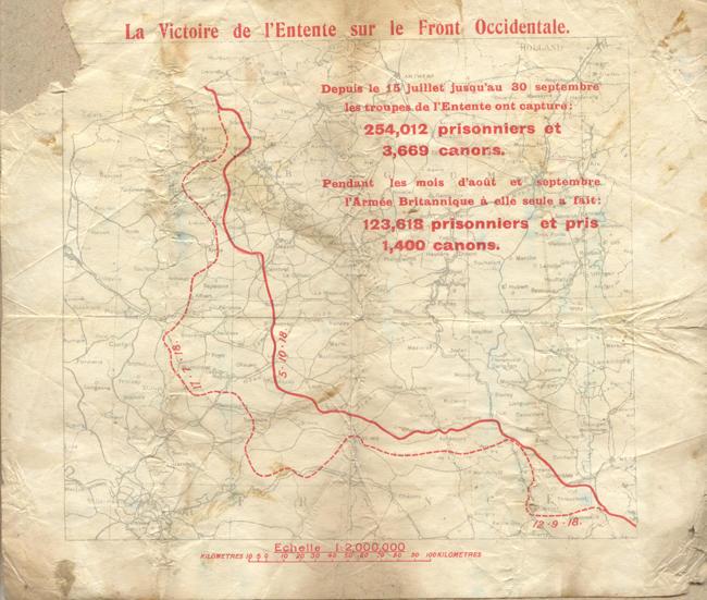 Map, July to September 1918