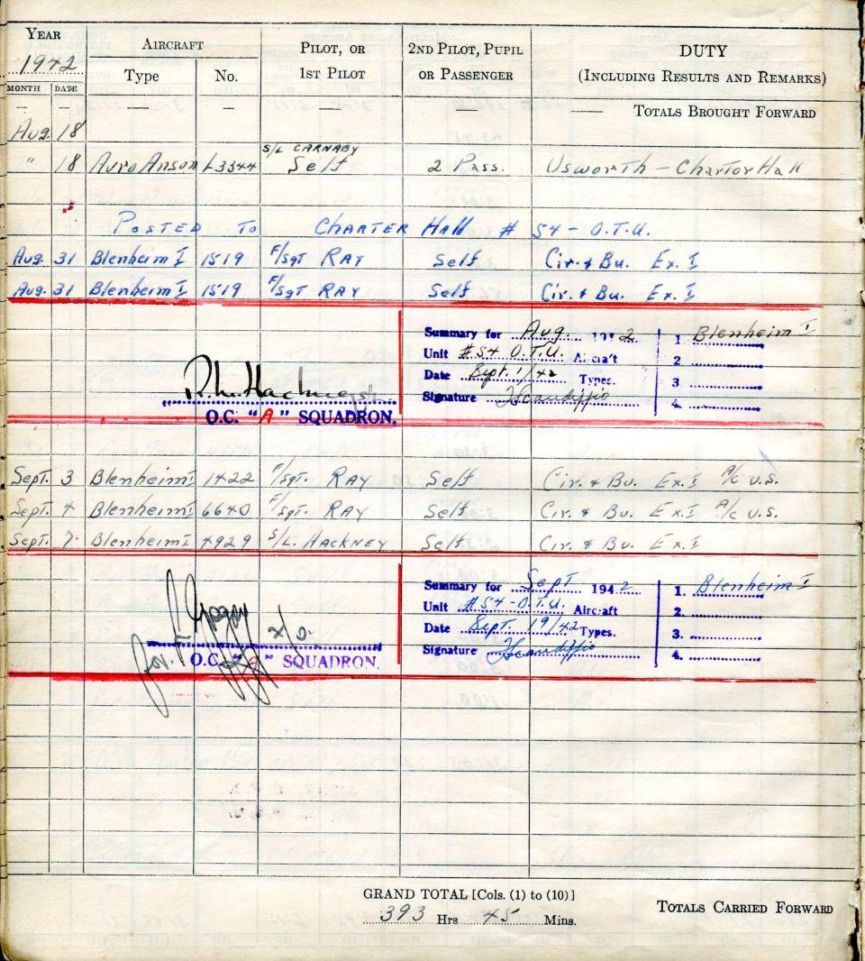 Francis Scandiffio, Pilot Logbook, p.36