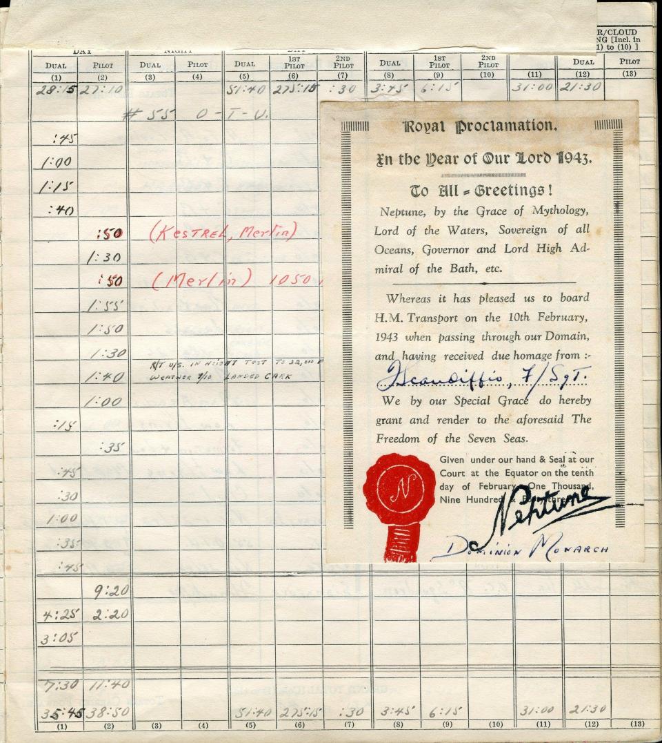 Francis Scandiffio, Pilot Logbook, p.40