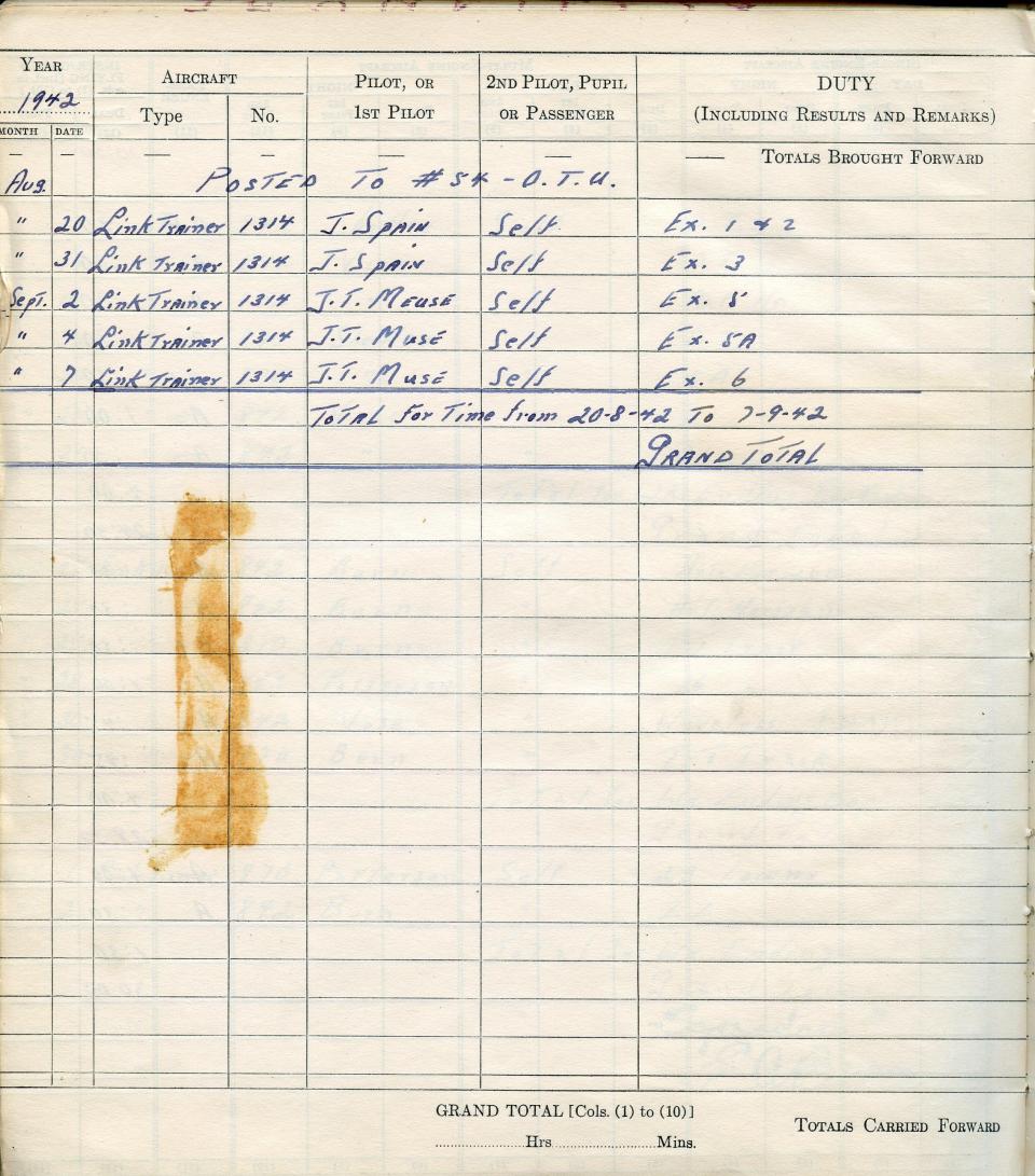 Francis Scandiffio, Pilot Logbook, p.85