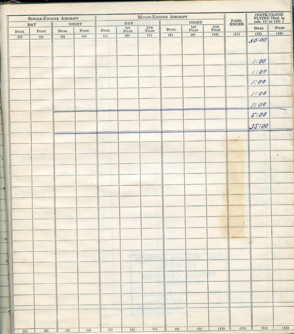 Francis Scandiffio, Pilot Logbook, p.86