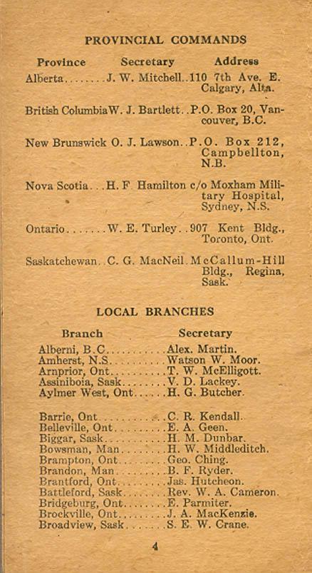 Booklet,
The Great War
Veterans' Association of Canada
Page 4
