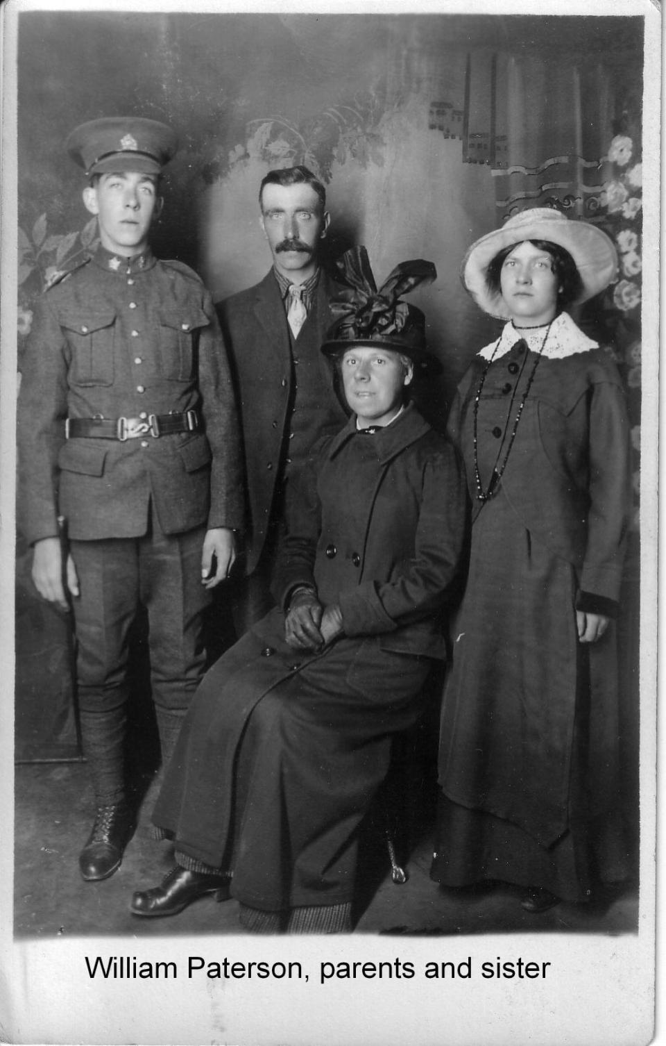 William Paterson with his parents and sister, nd.