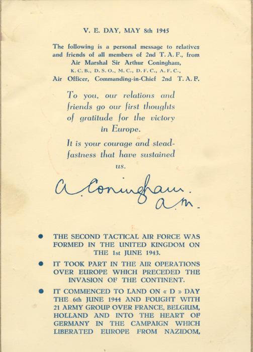 Card - May 8, 1945 - 2
