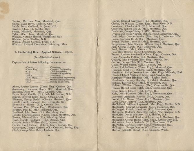Convocation program, May 12, 1922, 6-7.
