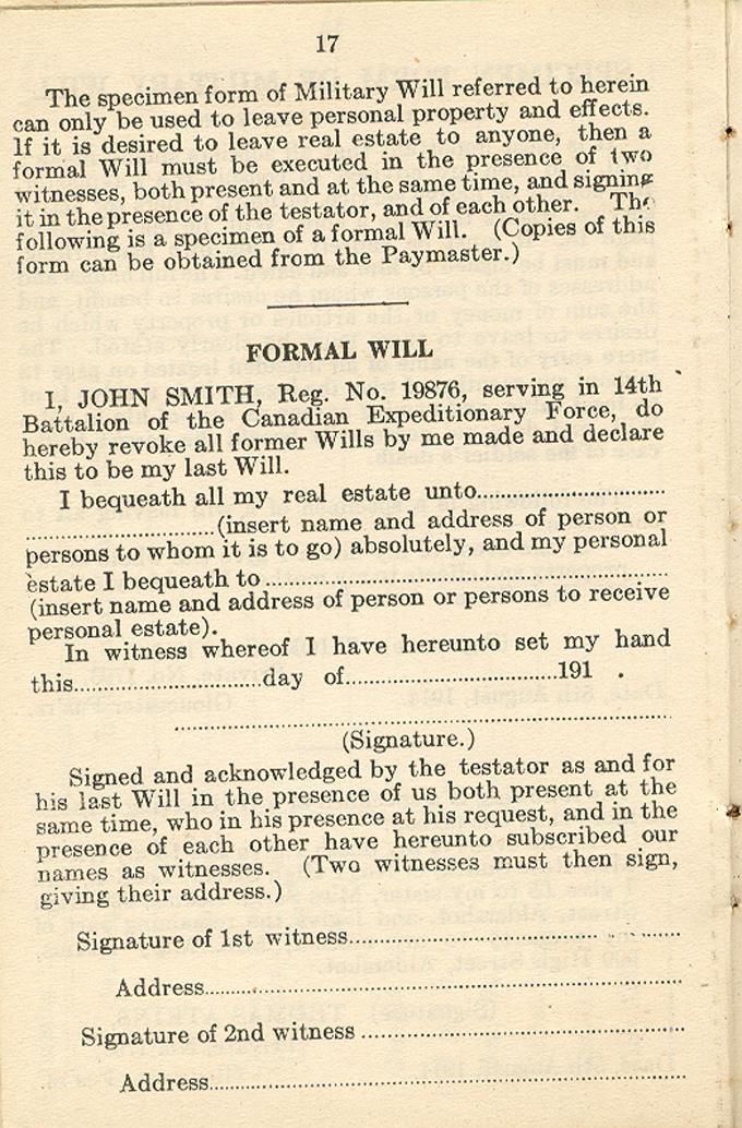 Page 17 of Active Service Paybook from August, 1918.