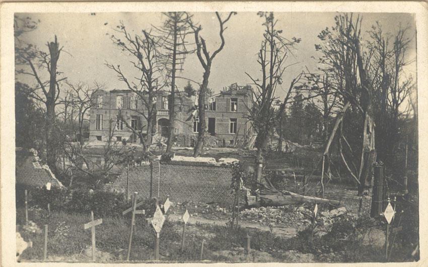 November 14 1915 postcard of the ruins and graves in Montmarte, France.