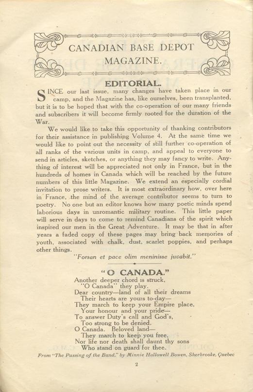 Canadian General Base
Depot Magazine
September 1918
Page 2