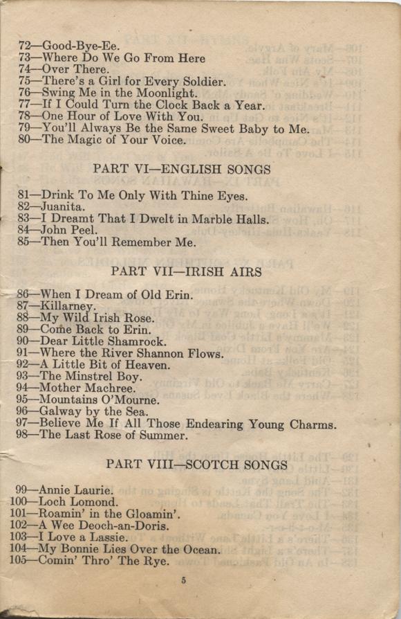 William Daniel Boon. Canadian Soldiers Songbook. Page 5.