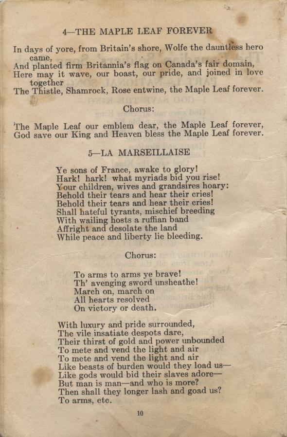 William Daniel Boon. Canadian Soldiers Songbook. Page 10.