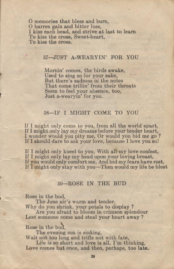 William Daniel Boon. Canadian Soldiers Songbook. Page 29.