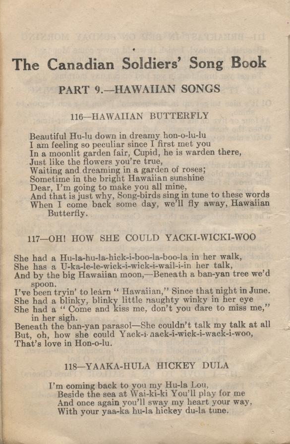William Daniel Boon. Canadian Soldiers Songbook. Page 50.
