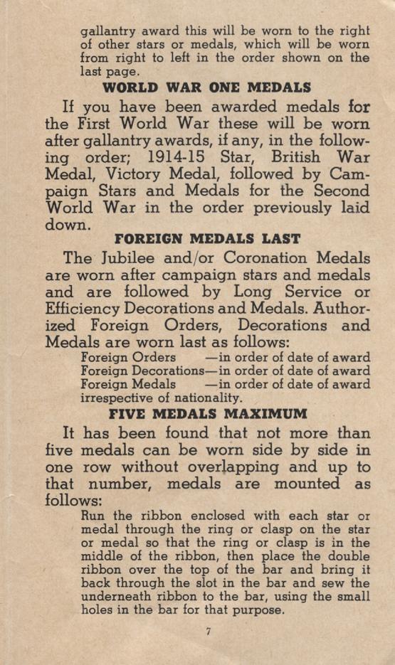 William Daniel Boon. Medal Booklet. Page 6.