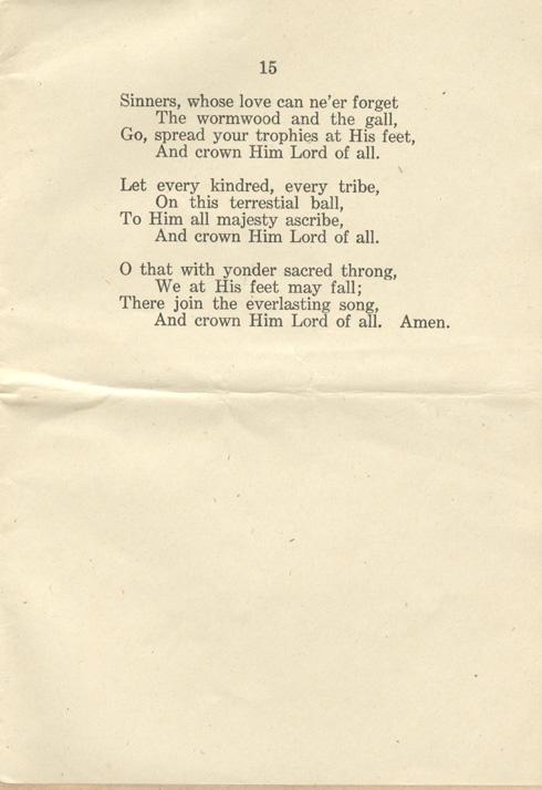 Militia &amp; Defence
Order of Divine Service
At Camps Instructions
1916
Page 15