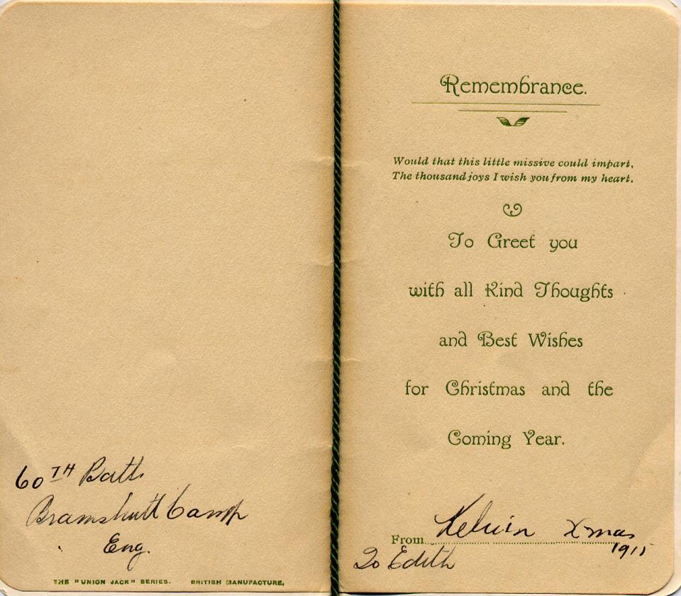 Christmas Card 1915
Inside