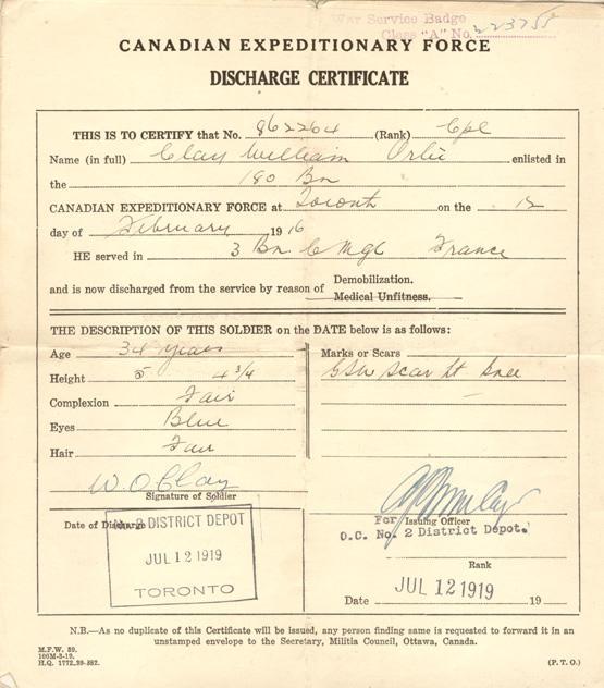 Certificate of Discharge 1.
