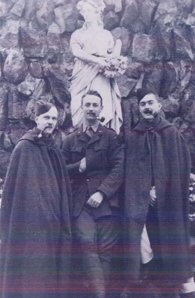 Copeland with P.O.W.s in Hospital Garden, Stettin, Germany, Jan. 1917